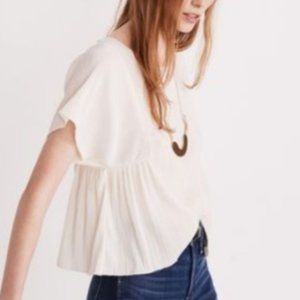 Madewell Micropleat Top in Cream